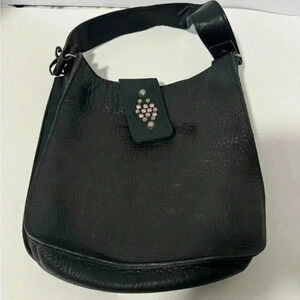McFadin Black Leather Shoulder Purse